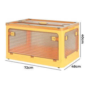 124L Storage Box Stackable Clothes Container L Orange Large-1864184613920968706