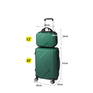 Slimbridge 2pcs 20"Travel Luggage Set Green-1848848543603888130