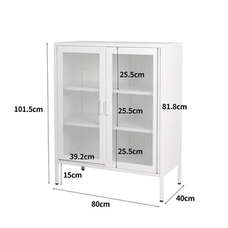 Levede Storage Cabinet Steel Kitchen White-1831592582124277762