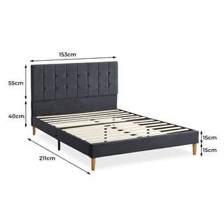 Levede Bed Frame Queen Size Mattress Grey-1848848588008984578