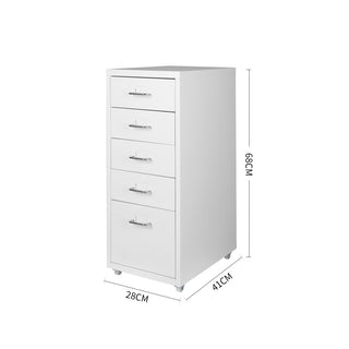 Levede 5 Drawer Office Cabinet Drawers White-1831592716337811458