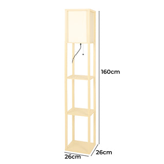 EMITTO Floor Lamp LED Storage Shelf Khaki-1848848551157829634