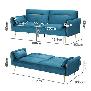 Levede 3-Seater Sofa Bed Convertible-1843791301833789442