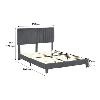 Levede Bed Frame Queen Size Mattress Grey-1848848588176756738