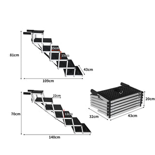 PaWz 6 Steps Dog Ramp Adjustable Height Black-1843791342795362306