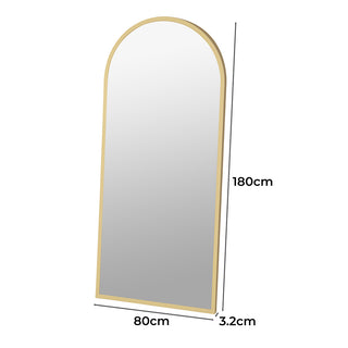 Yezi Floor Mirror Full Length Mirrors 1.8M Gold White-1848848562662805506