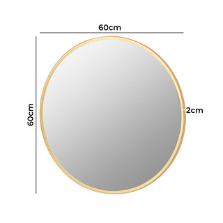 Yezi Bathroom Wall Mirror Round Large 60cm-1831592573957967874