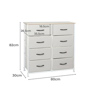 Levede Storage Cabinet Tower Chest Beige-1831592624654520322