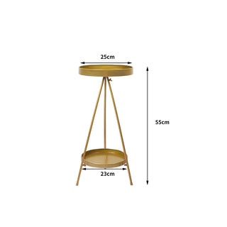 Levede Plant Stand 2 Tiers Outdoor Indoor Gold Medium-1831592927864950786