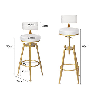 Levede 1x Bar Stools Kitchen Stool Chair White-1848848590903054338