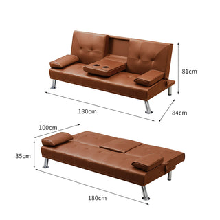 Levede Sofa Bed Adjustable Recliner Brown-1848848563812044802