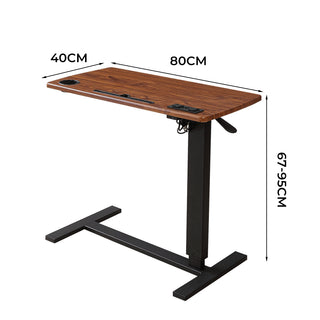 Levede Mobile Standing Desk Foldable Brown Fold-1831592596942753794