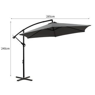 Mountview 3M Outdoor Umbrella Cantilever Grey Without Base-1831592614818877442