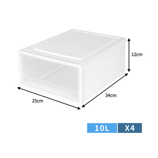 Plastic Storage Drawers Stackable Containers S 4PK Small-1848848492223664130