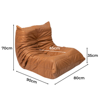 Levede Floor Chair Caterpillar Sofa Brown-1831592511332814850