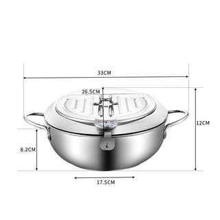 TOQUE 24cm Japanese Deep Frying Pan Silver-1843791376605646850