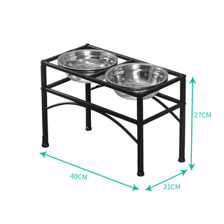 PaWz Dual Elevated Raised Pet Dog Feeder Medium-1831593088842338306