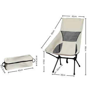 Levede Camping Chair Folding Outdoor Large Beige-1843791321316331521