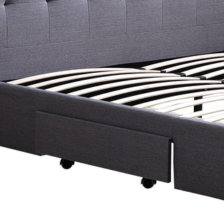 Levede Queen Bed Frame Fabric Tufted Dark Grey-1831592473697325059