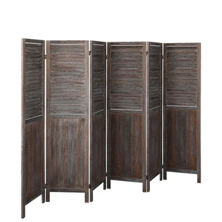 Levede 6 Panel Partition Room Divider Brown-1831592556010541059