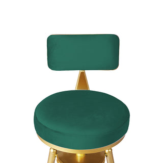 Levede 1x Bar Stools Velvet Kitchen Green-1848848590533955588