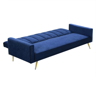 Levede Sofa Bed Convertible Velvet Lounge Recliner Couch Sleeper 3 Seater Blue-1843791294514728965