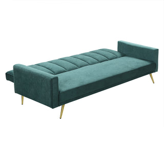 Levede Sofa Bed Convertible Velvet Lounge Recliner Couch Sleeper 3 Seater Green-1831592478604660741