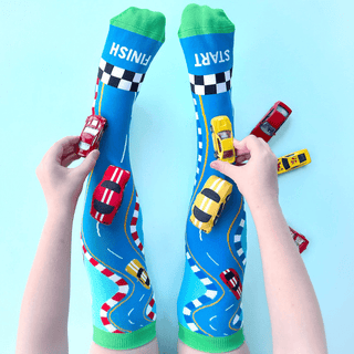 MADMIA Racing Cars Socks With Plush Cars Kids & Adults Age 6 - 99-1826049066941943810