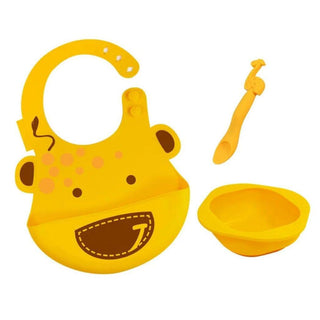 Marcus & Marcus-Baby Silicone Feeding Gift Set Lola the Giraffe-Yellow-1826049092023881728