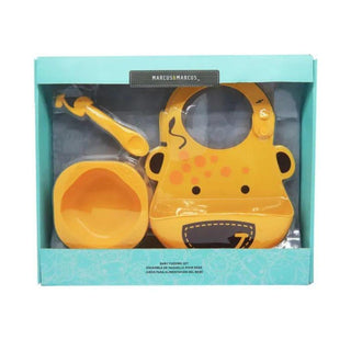 Marcus & Marcus-Baby Silicone Feeding Gift Set Marcus theLion- Red-1826049092288122881