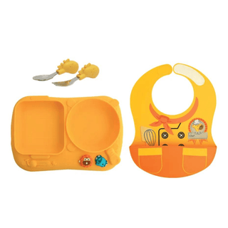 Marcus & Marcus - Creative Plate Toddler Mealtime Set Ollie Green-1826049079092842497