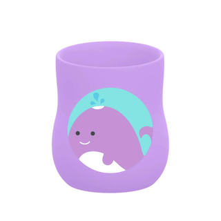 Marcus & Marcus - Silicone Baby Training Cup (4oz) Willo the Whale-Lilac-1826049082016272384