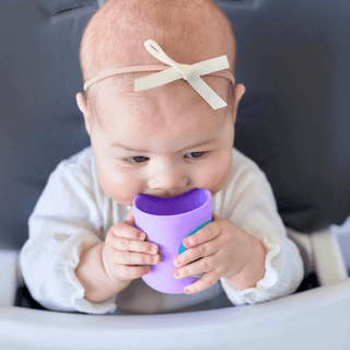 Marcus & Marcus - Silicone Baby Training Cup (4oz) Willo the Whale-Lilac-1826049082016272385