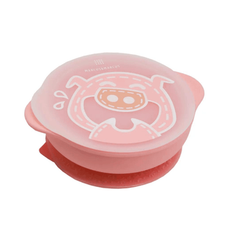 Marcus & Marcus - Sunction Bowl with Lid Pocky the Pig-Pink-1826049082892881920