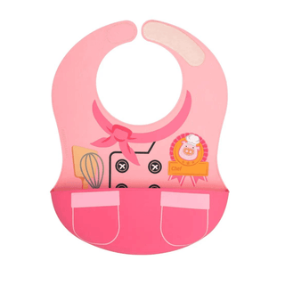 Marcus & Marcus -Wide Coverage Creative Toddler Bibs Pocky Pink-1826049090773979136