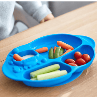 Marcus & Marcus -Yummy Dips Suction Divided Plate Ollie the Elephant green-1826049091373764611