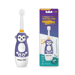 MEGA TEN 360-Degree Kids Electric Toothbrush with LED Light 1-4 Yrs Monkey-1826049123732819968