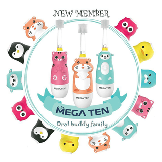 MEGA TEN 360-Degree Kids Electric Toothbrush with LED Light 1-4 Yrs Monkey-1826049123732819977