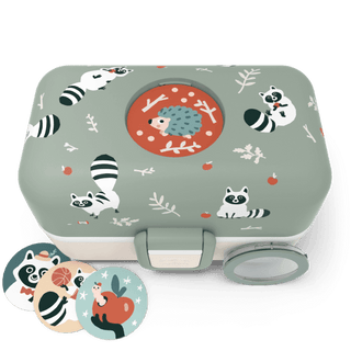 Monbento Tresor Graphic Kids's Bento Box- Green Raccoon Green Raccoon-1826049129499987971