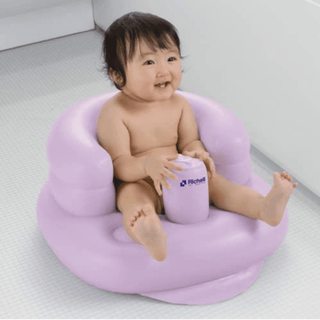 Richell Inflatable Soft Baby Chair Purple Grey-1826052140947345410