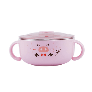 Richell Stainless Steel Bowl 370ml Pink-1826052141836537856