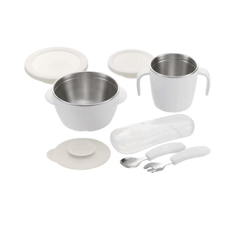 RICHELL TLI Stainless steel Feeding Set White-1826052142729924608