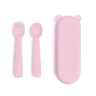 We Might Be Tiny Feedie Fork Spoon Set- Powder Pink-1826052228146925568