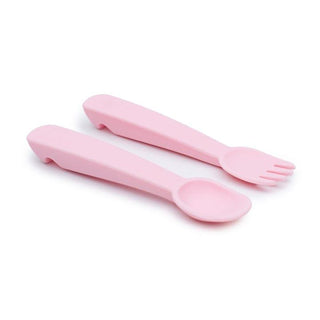 We Might Be Tiny Feedie Fork Spoon Set- Powder Pink-1826052228146925570